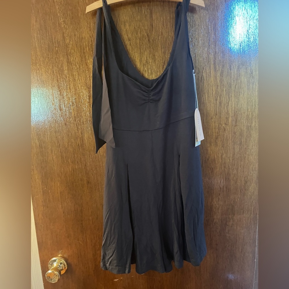 Women's Black Skort Dress with Scoop Neck - Unbranded